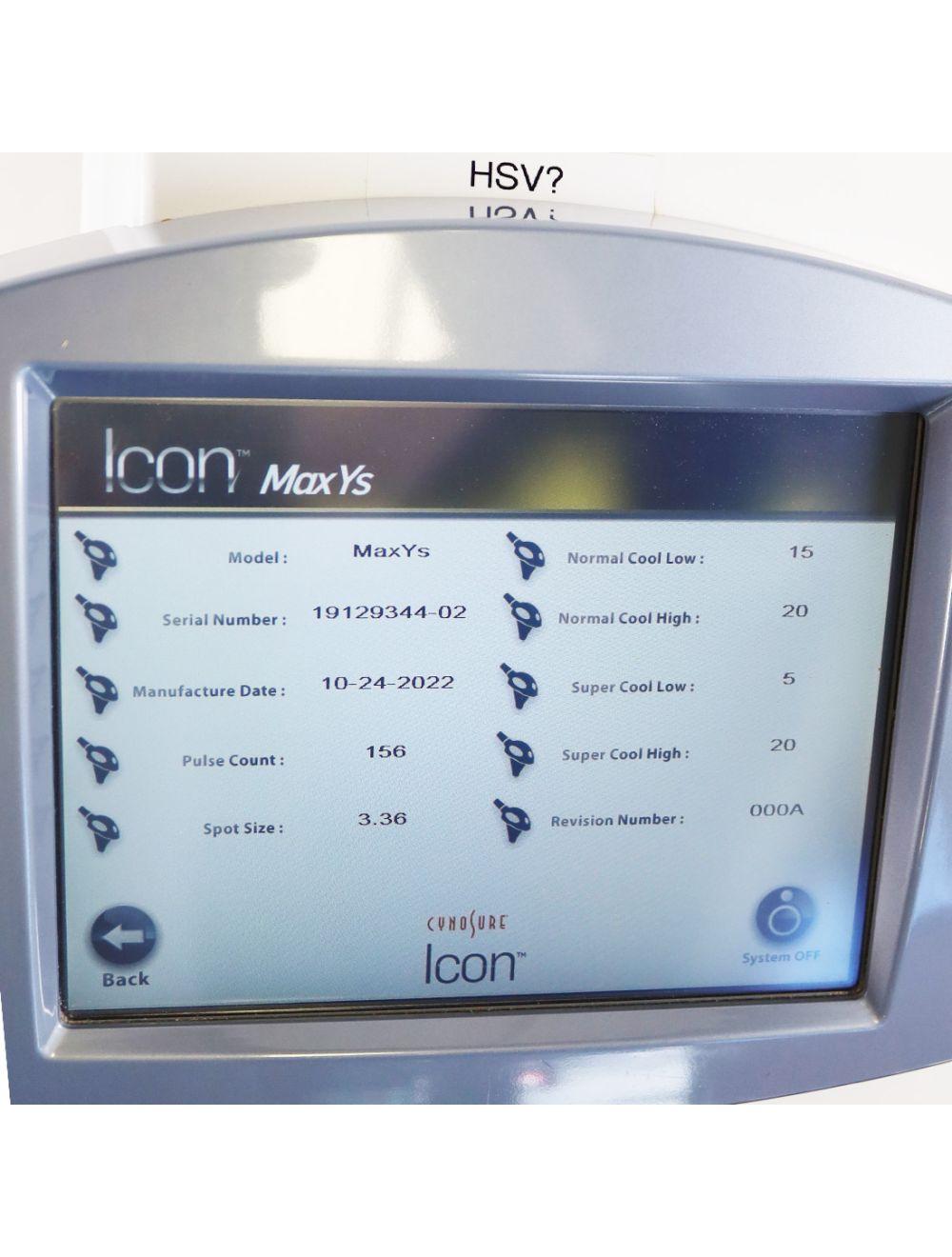 2011 Cynosure Palomar Icon IPL Laser System Hair Removal Acne MaxR MaxYs 1540